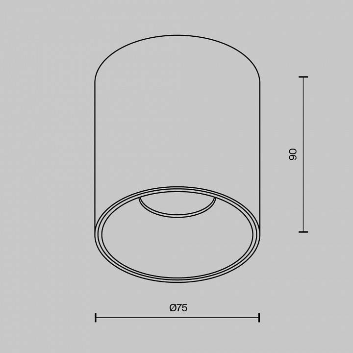 Накладной светильник Maytoni Alfa LED C064CL-12W4K-RD-B