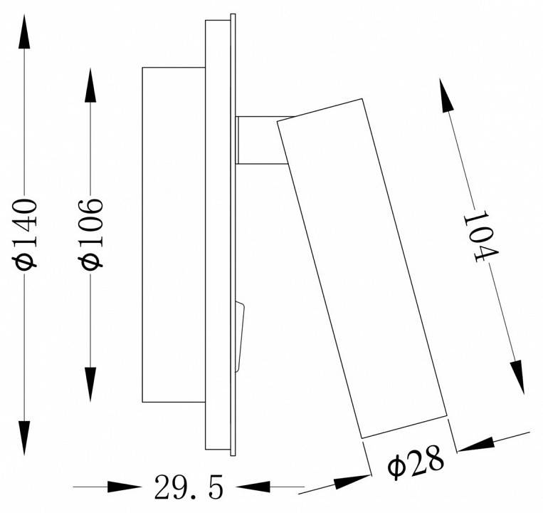 Бра светодиодное Maytoni Ios C176-WL-01-6W-MG