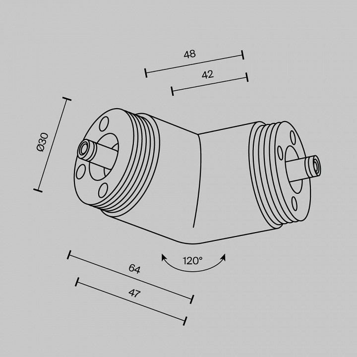 Соединитель угловой L-образный для треков накладных Maytoni  CA018LWC-B