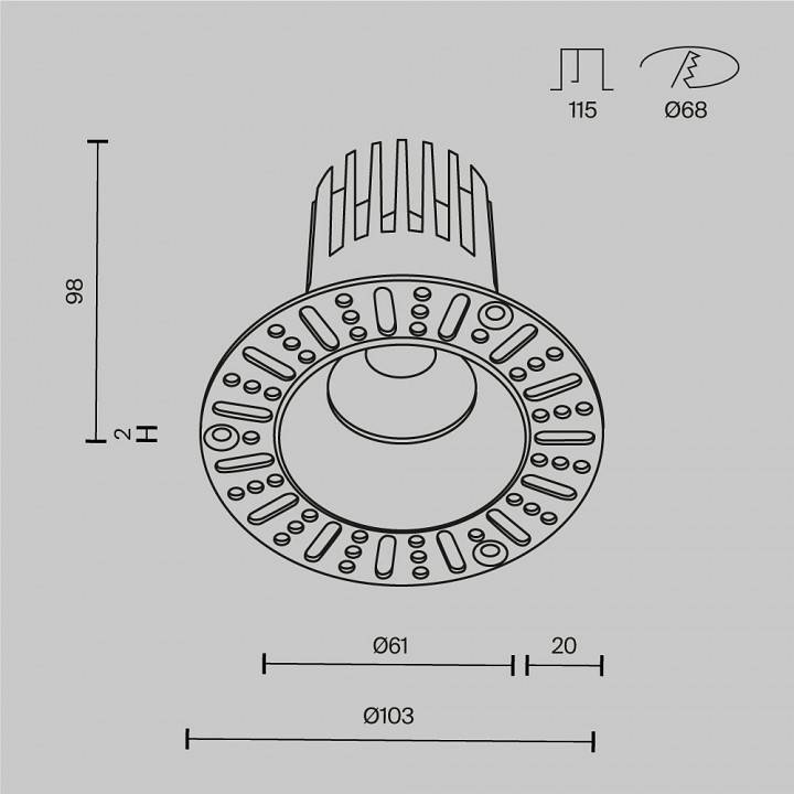 Встраиваемый светильник Maytoni Dip DL121-15W-4K-TRS-B