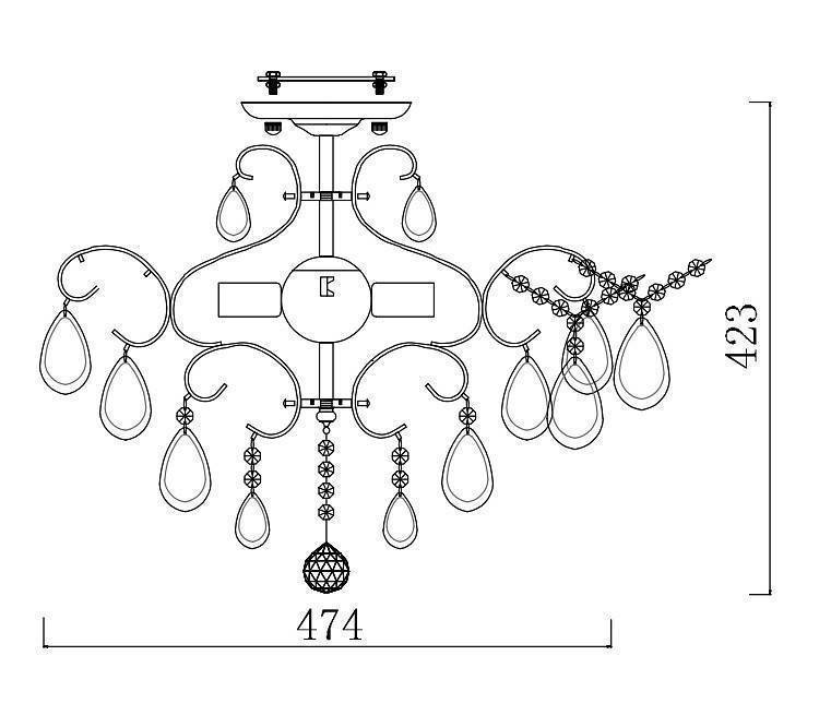 Люстра на штанге Freya Chabrol 4 лампы FR2302-CL-04-WG