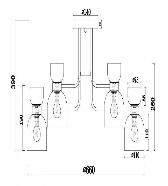 Потолочная люстра Freya Isla 8 ламп FR5094PL-08G