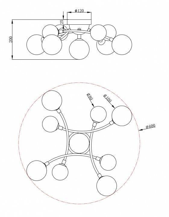 Потолочная люстра Freya Bethany FR5116CL-09BS