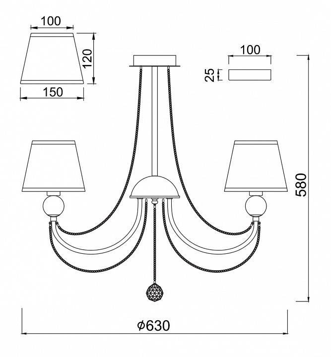Люстра на штанге Freya Beverly 3 лампы FR5661-PL-03-CH