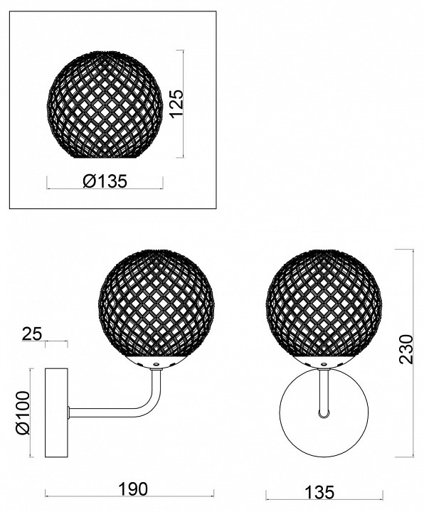 Бра Freya Navel FR8016WL-01BBS