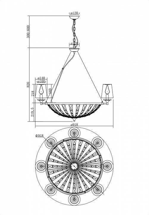 Подвесная люстра Maytoni Pantheon H021PL-08CH
