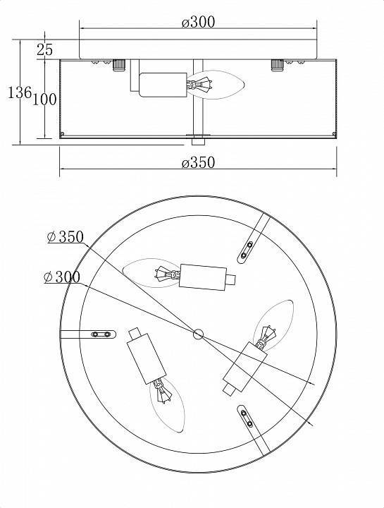 Накладной светильник Maytoni Ripple MOD096CL-03CH