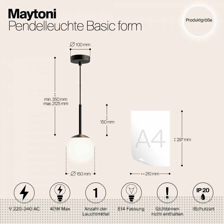 Подвесной светильник Maytoni Basic form MOD321PL-01B