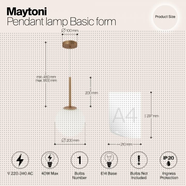 Подвесной светильник Maytoni Basic form MOD321PL-01G3