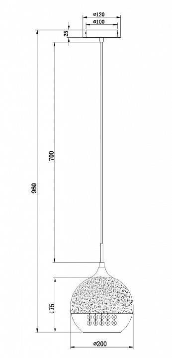 Подвесной светильник Maytoni Fermi 1 лампа никель P140-PL-110-1-N