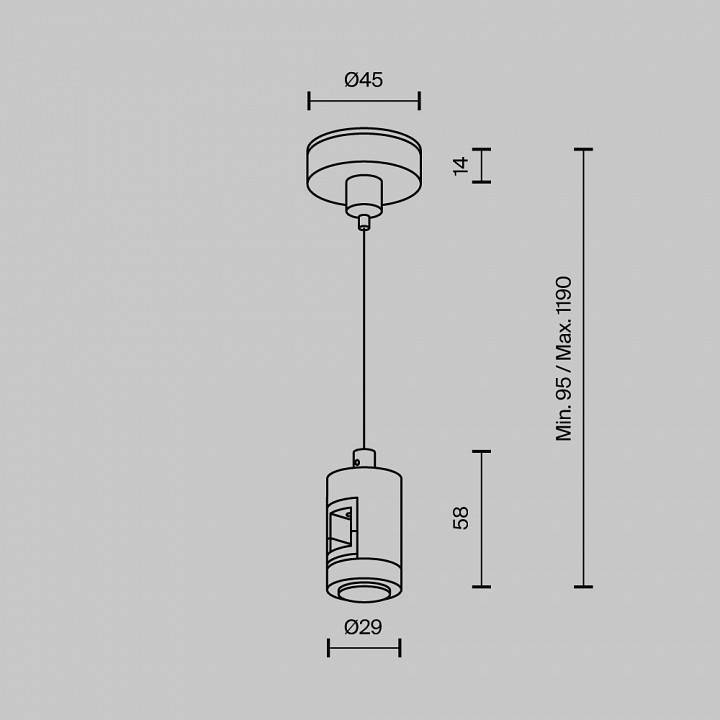Подвес для трека Maytoni Flarity TRA157SW-S1-B