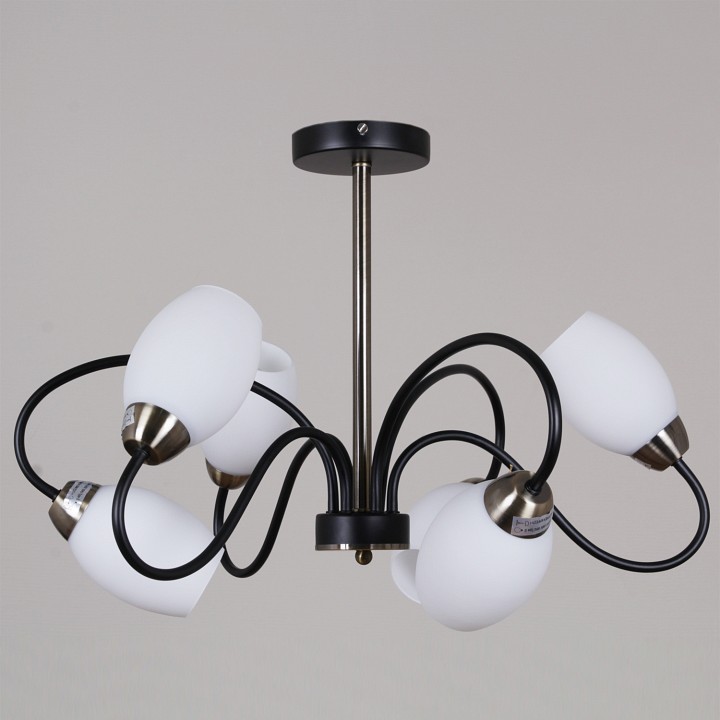 Люстра на штанге De Markt Бремен 6xE27 01270-0.3-06B BK+AB