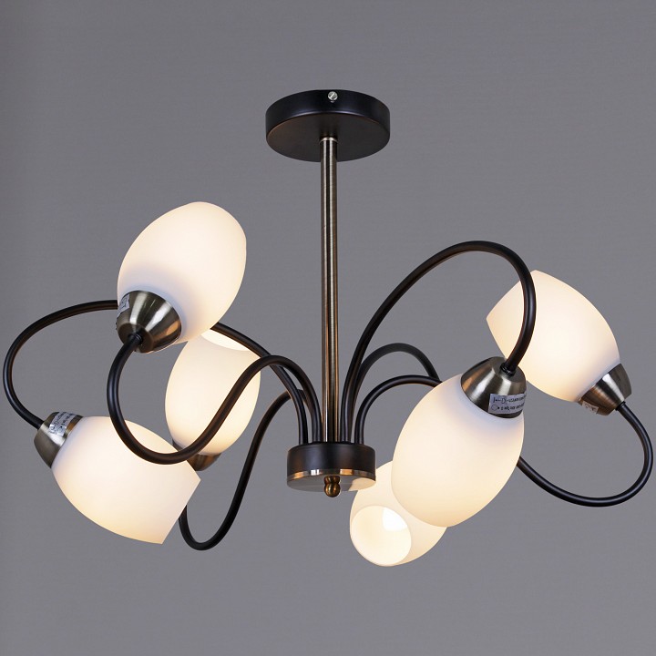 Люстра на штанге De Markt Бремен 6xE27 01270-0.3-06B BK+AB