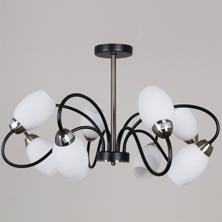 Люстра на штанге De Markt Бремен 8xE27 01270-0.3-08B BK+AB