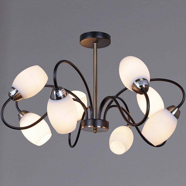 Люстра на штанге De Markt Бремен 8xE27 01270-0.3-08B BK+AB