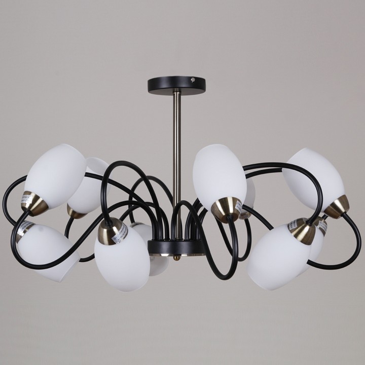 Люстра на штанге De Markt Бремен 10xE27 01270-0.3-10B BK+AB