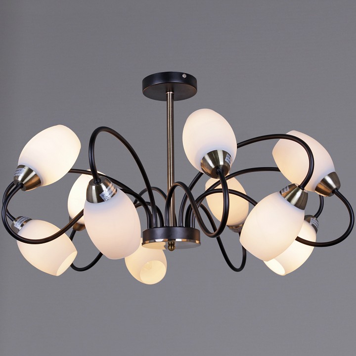 Люстра на штанге De Markt Бремен 10xE27 01270-0.3-10B BK+AB