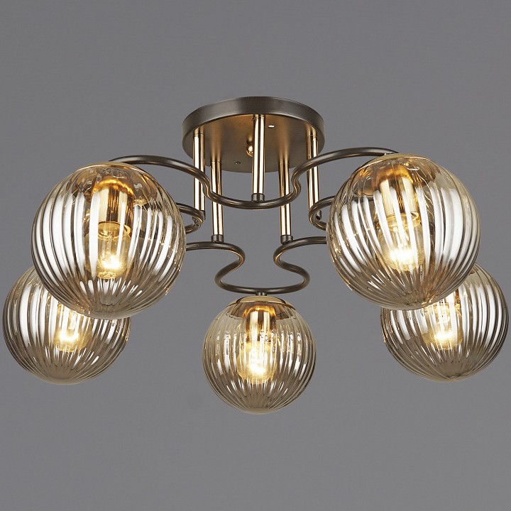 Люстра на штанге De Markt 04204-0.3-05 5xE27 кофе/золото 04204-0.3-05 COFFEE+FGD