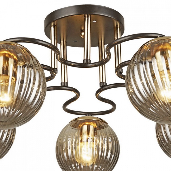 Люстра на штанге De Markt 04204-0.3-05 5xE27 кофе/золото 04204-0.3-05 COFFEE+FGD