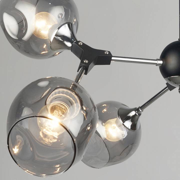 Люстра на штанге Reluce 04210-1 6 ламп черный хром 04210-0.3-06 BK+CR