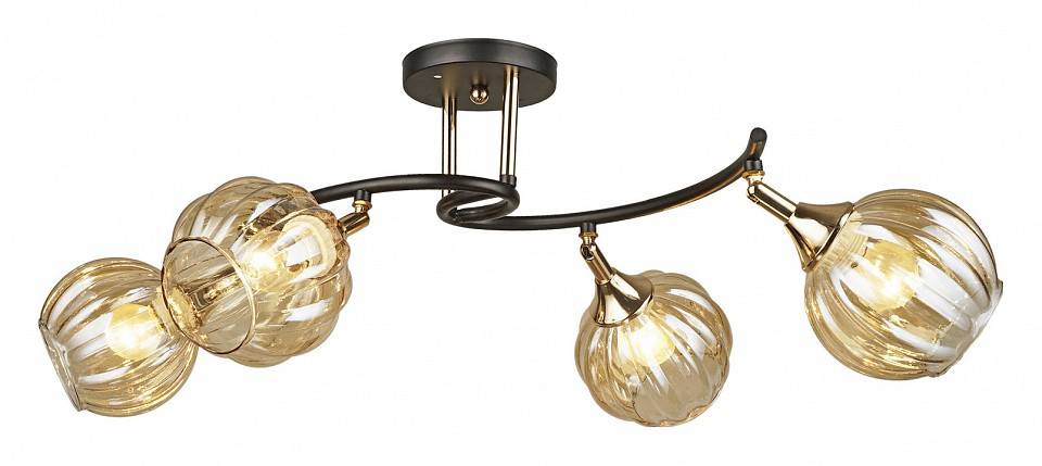 Потолочная люстра Reluce 04236 4 лампы черная с золотом 04236-0.3-04 BK+FGD
