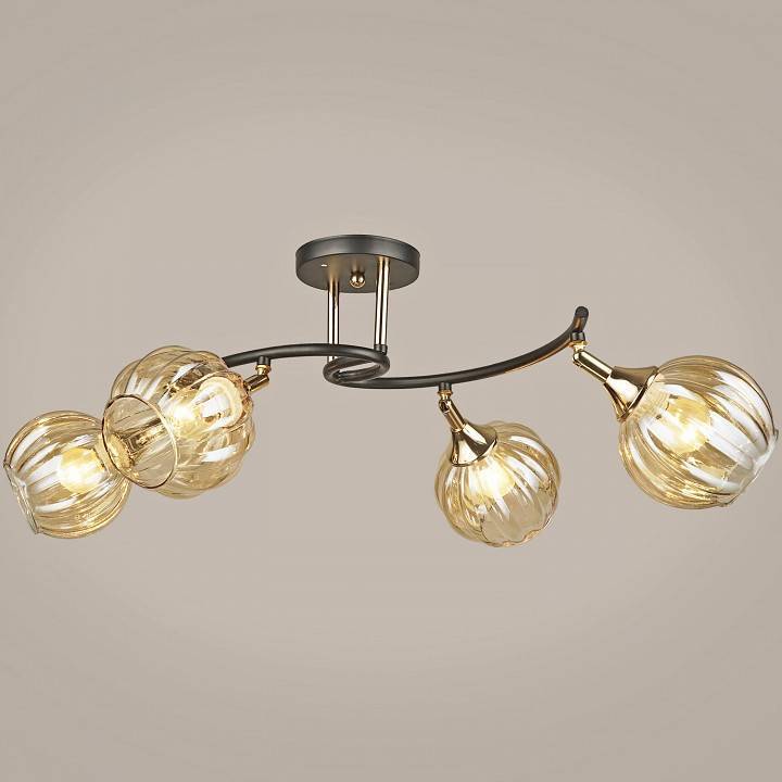 Потолочная люстра Reluce 04236 4 лампы черная с золотом 04236-0.3-04 BK+FGD