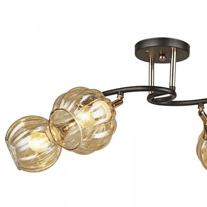 Потолочная люстра Reluce 04236 4 лампы черная с золотом 04236-0.3-04 BK+FGD