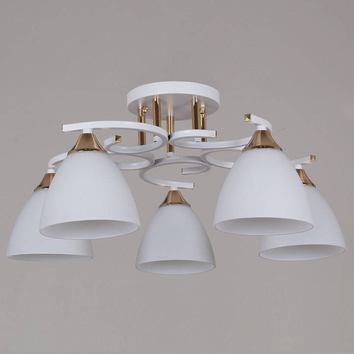 Потолочная люстра Reluce 05009-1 5 ламп White Gold 05009-0.3-05 WH+FG