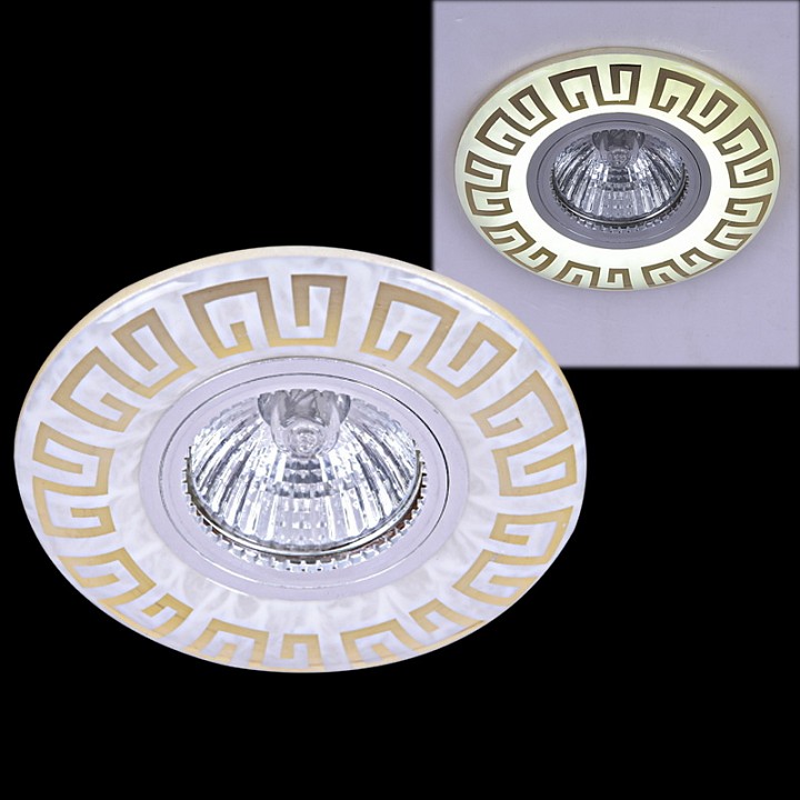 Встраиваемый светильник 09504-9.0-001MN MR16+LED3W WH/GD