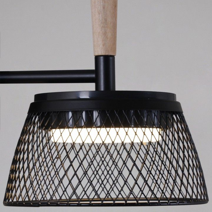 Люстра на штанге Reluce  09837-0.3-05 BK+WOOD