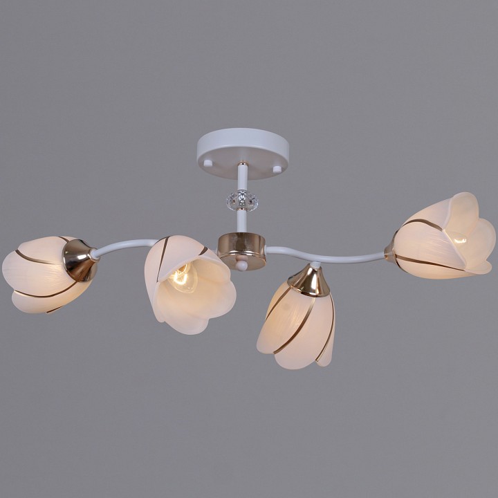 Люстра на штанге светодиодная Reluce 35360-0.3-04 WH+FG