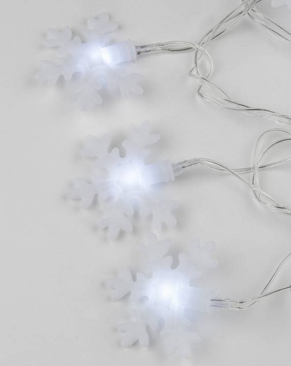 Гирлянда с насадками Uniel Снежинки 10 LED 2 м ULD-7935