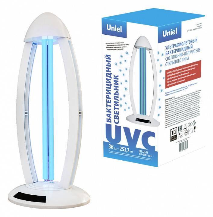 Светильник бактерицидный Uniel UGL-T02A-36W/UVCB белый UL-00007265