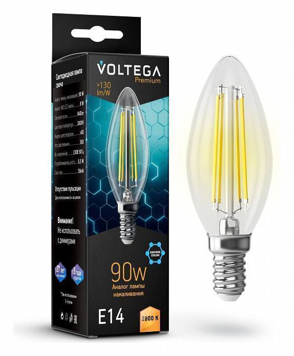 Лампа светодиодная Voltega Candle Graphene E14 9 Вт 2800 K 7134