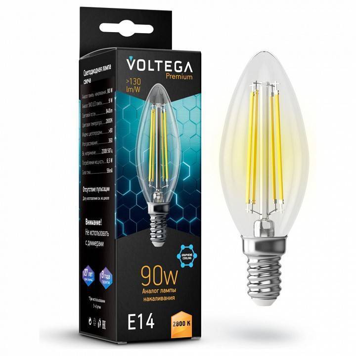 Лампа светодиодная Voltega Candle Graphene E14 9 Вт 2800 K 7134