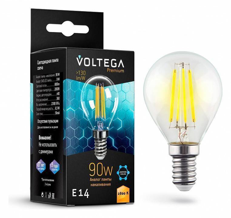 Лампа светодиодная Voltega Globe E14 9W Graphene 7136
