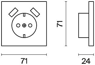 Накладка для розетки с заземлением и со шторками и 2хUSB type A Voltum S70 VLS000901