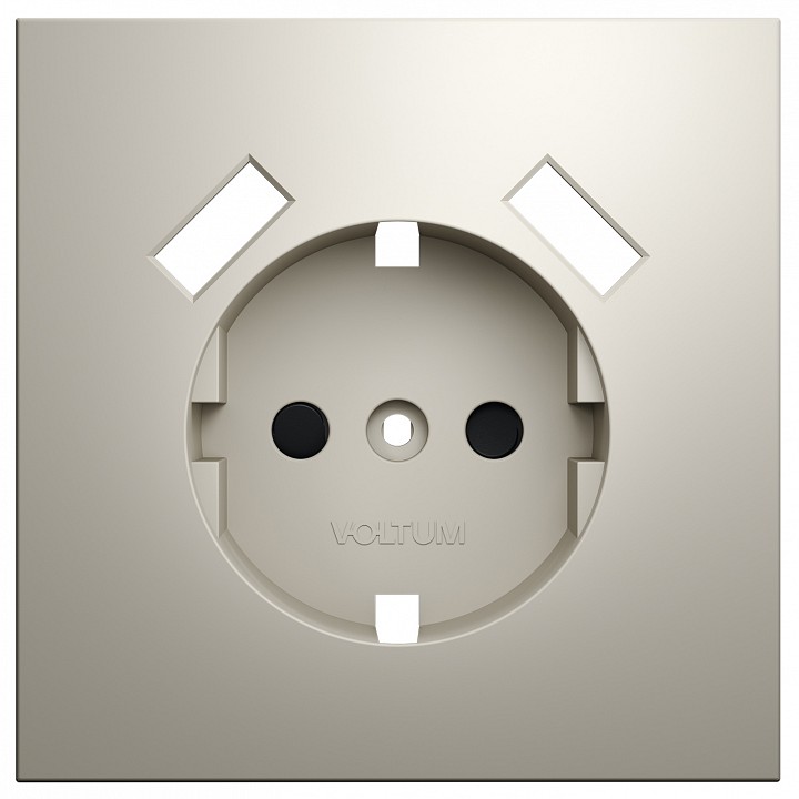 Накладка для розетки с заземлением и со шторками и 2хUSB type A Voltum S70 VLS000903
