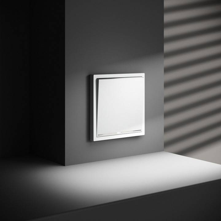 Выключатель проходной одноклавишный с подсветкой без рамки Voltum S70 VLS010402