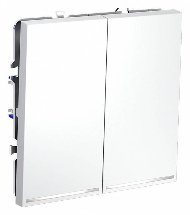 Выключатель двухклавишный с подсветкой без рамки Voltum S70 VLS020202