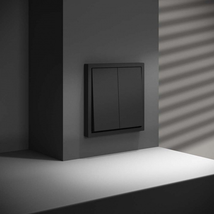 Переключатель перекрестный двухклавишный без рамки Voltum S70 VLS020508