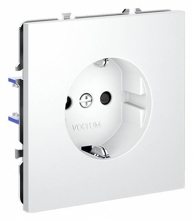 Розетка с заземлением и со шторкой, без рамки Voltum S70 VLS040202