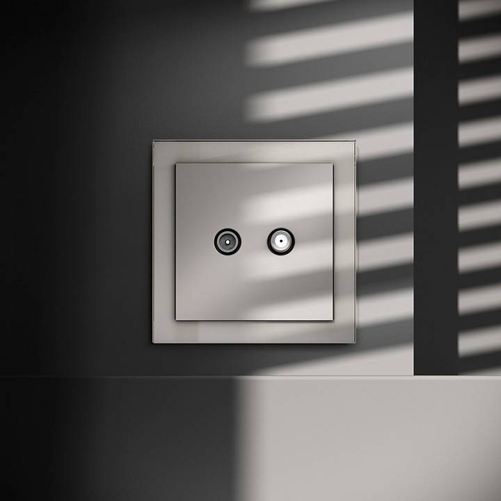 ТВ-розетка и SAT-розетка оконечная без рамки Voltum S70 VLS060403