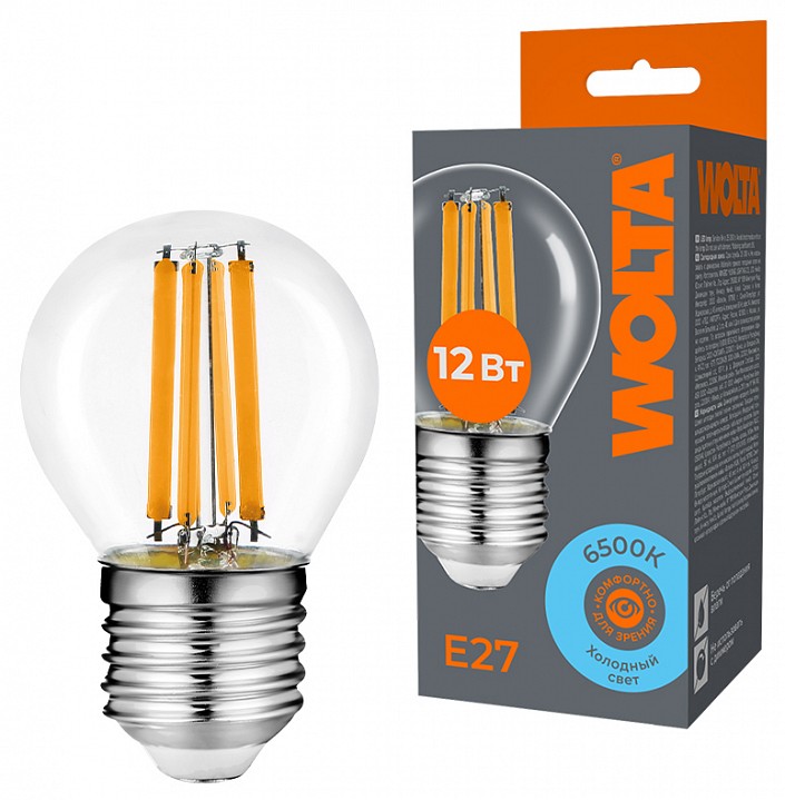 Лампа светодиодная Wolta  WF-G45-12W6KE27