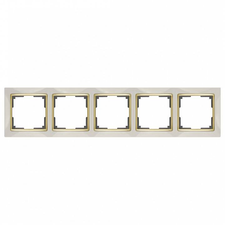 Рамка 5 постов Werkel Snabb слоновая кость / золото WL03-Frame-05-ivory-GD