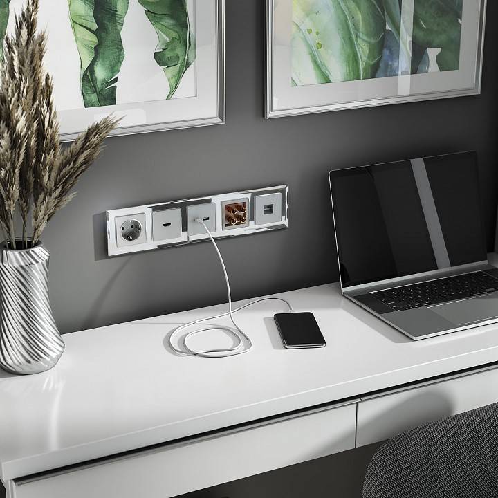 Розетка акустическая Werkel без рамки серебряная W1185006