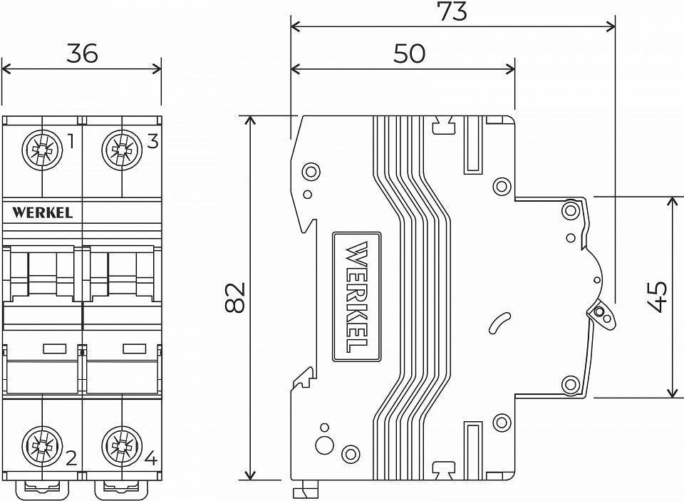 Автоматический выключатель 2P Werkel Автоматические выключатели W902P164