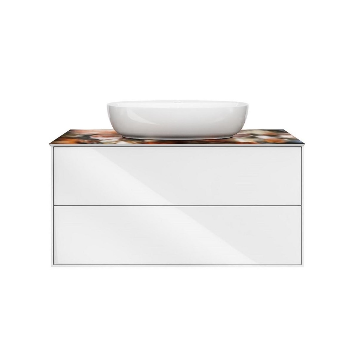 Тумба под раковину Kerama Marazzi PLAZA Modern 100 подвесная 2 ящика белая PLB.M.100.2\WHT