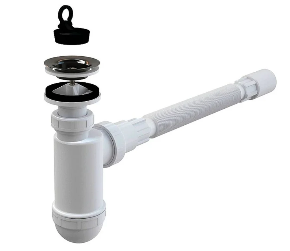 Сифон для умывальника Alca Plast A41 с решеткой и соединением A710 A41/A710