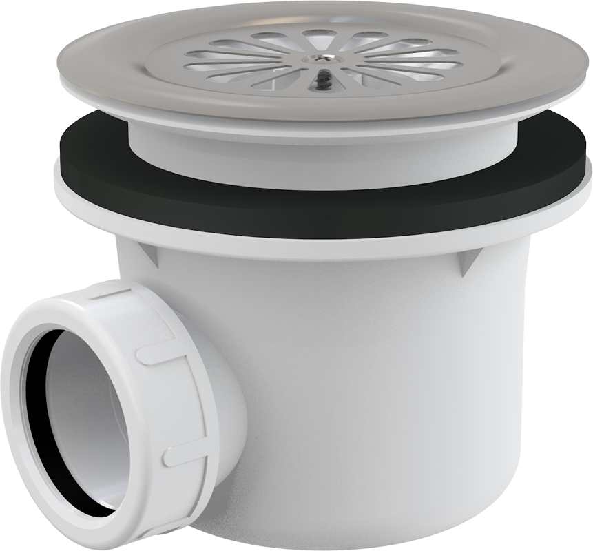 Сифон для душевого поддона Alca Plast с решеткой из нержавеющей стали A48